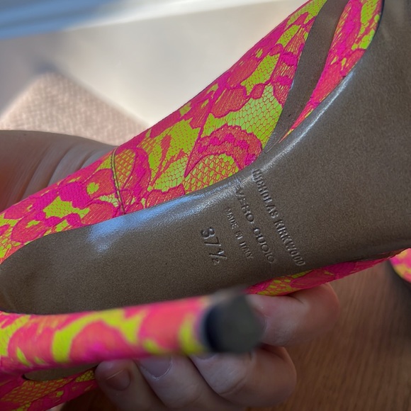 Nicholas Kirkwood Neon Pink/Yellow Heels, worn once, perfect condition - Picture 5 of 9